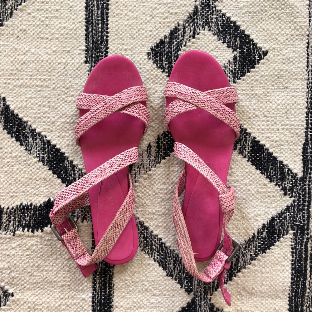 Stella McCartney Pink Braided Strap Flat Sandal